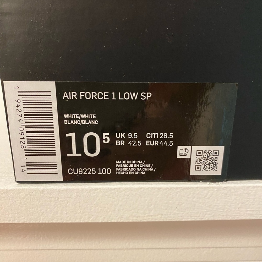 ❌sold ❌ Brand New Men’s Air Force 1 SP size 10.5 “Supreme” CU9225-100 - Picture 2 of 11